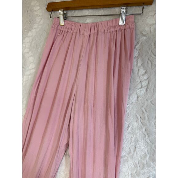 SLEEPER 100% Viscose Pink Ostrich Feather Trim Lounge Party Pajama Pants Size XS - Picture 4 of 13